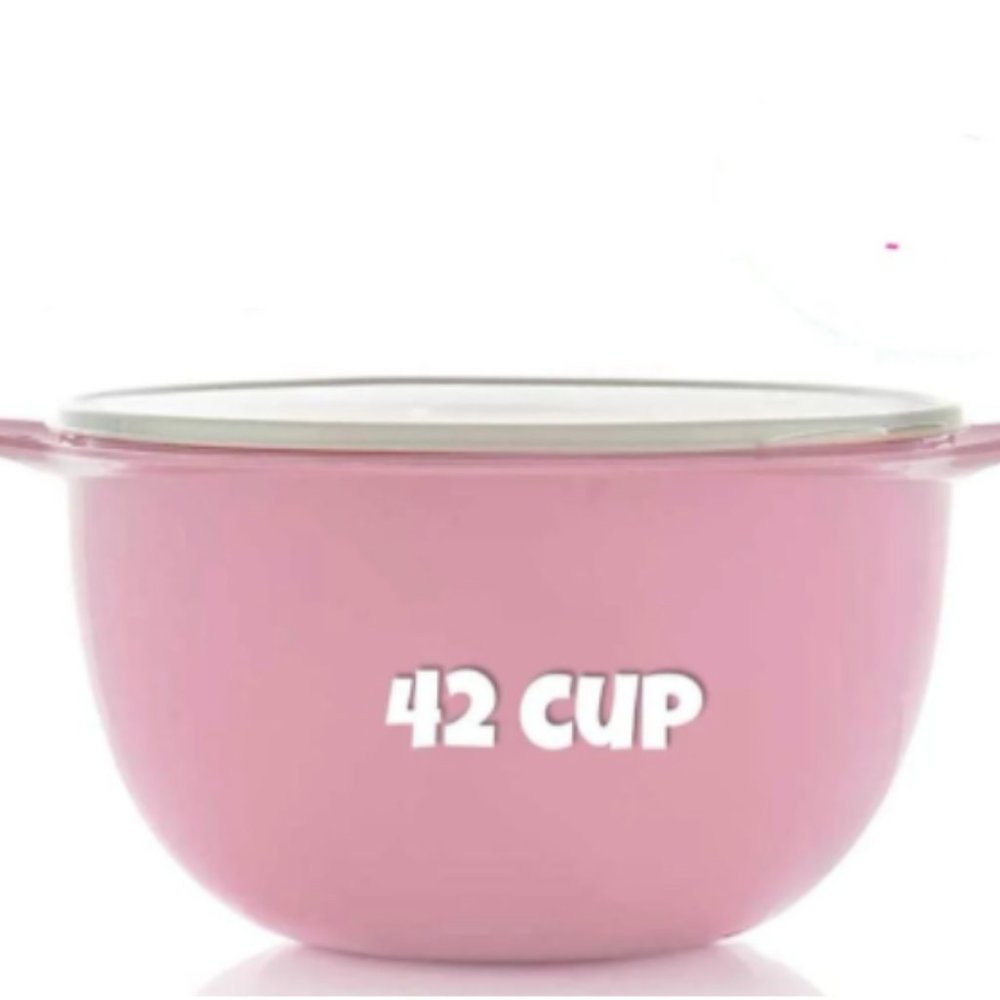 Tupperware Thatsa Bowl Mega 42 Cup 10 Liter Airtight Seal Mixing Serving Pink